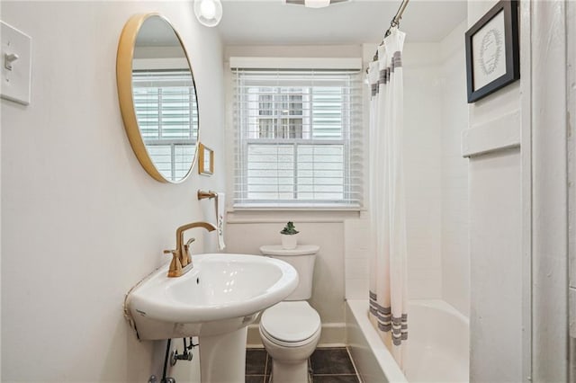 618-24 Fern St, New Orleans, LA 70118 - full bath featuring shower / bathtub combination with curtain and tile patterned flooring