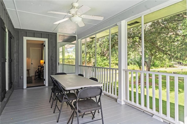 59246 Cypress Bayou Ln, Lacombe, LA 70445 - sunroom with ceiling fan