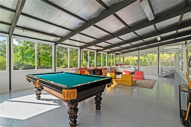 59246 Cypress Bayou Ln, Lacombe, LA 70445 - playroom featuring an AC wall unit and billiards