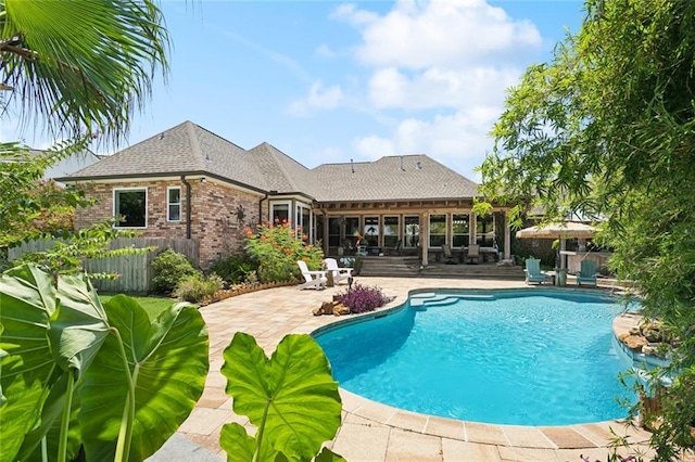 8 Oak Tree Dr, Slidell, LA 70458 - view of pool featuring a patio and a fenced backyard