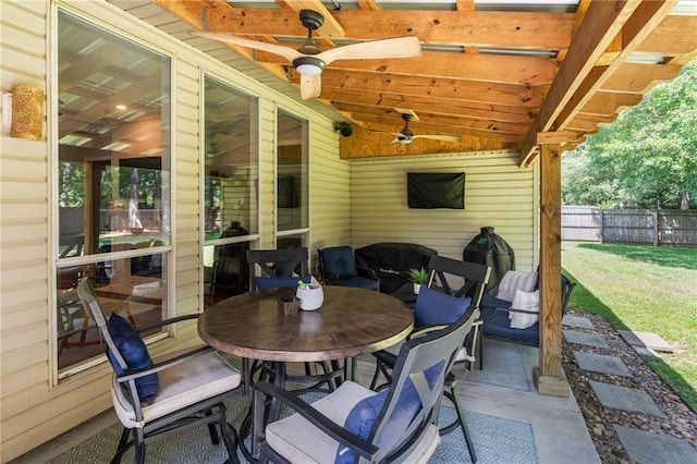 1107 Meadow Ct, Mandeville, LA 70448 - view of patio / terrace with a ceiling fan and outdoor dining space