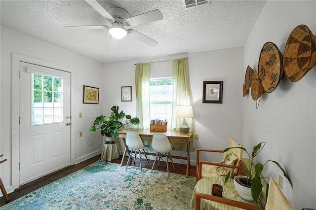 2816 Berwick St, Jefferson, LA 70121 - foyer with a textured ceiling, ceiling fan, and wood finished floors