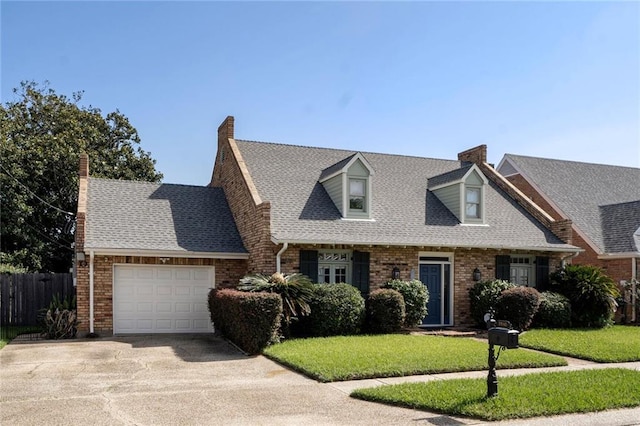 3541 Alan St, Metairie, LA 70002 - view of front of home featuring an attached garage, brick siding, a chimney, and concrete driveway