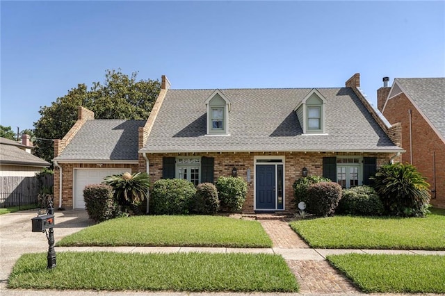 3541 Alan St, Metairie, LA 70002 - new england style home with an attached garage, a front yard, brick siding, and concrete driveway