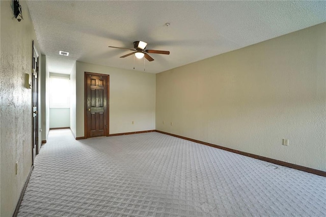 3541 Alan St, Metairie, LA 70002 - carpeted empty room featuring a ceiling fan, a textured ceiling, and a textured wall