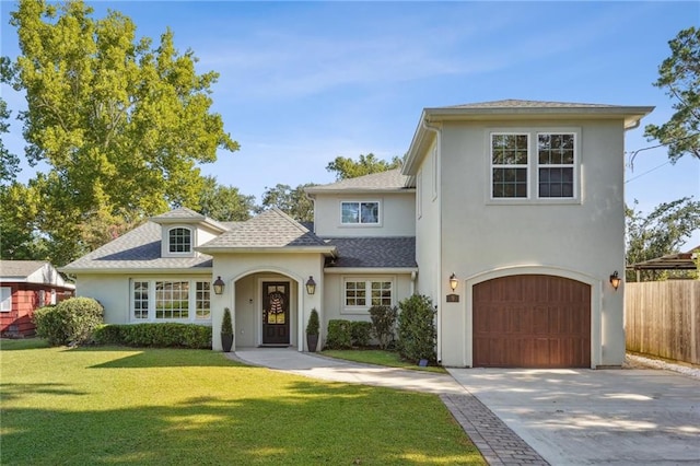 9 Hennessey Ct, River Ridge, LA 70123 - view of front of house with stucco siding, an attached garage, and driveway