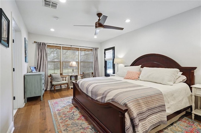 9 Hennessey Ct, River Ridge, LA 70123 - bedroom with light wood-type flooring, recessed lighting, and a ceiling fan