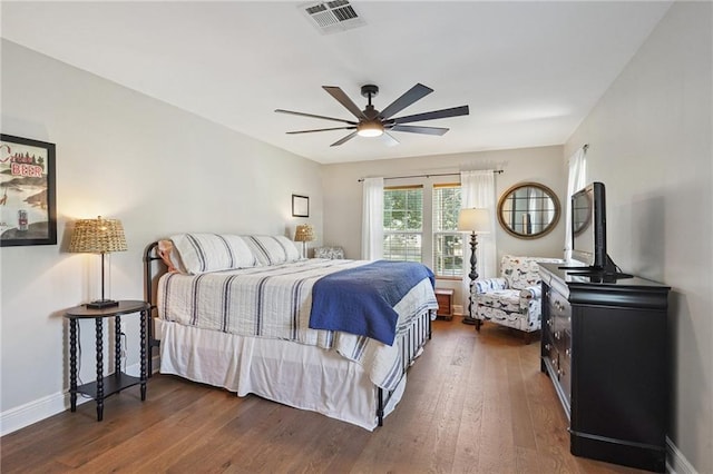 9 Hennessey Ct, River Ridge, LA 70123 - bedroom with dark wood-style flooring and a ceiling fan