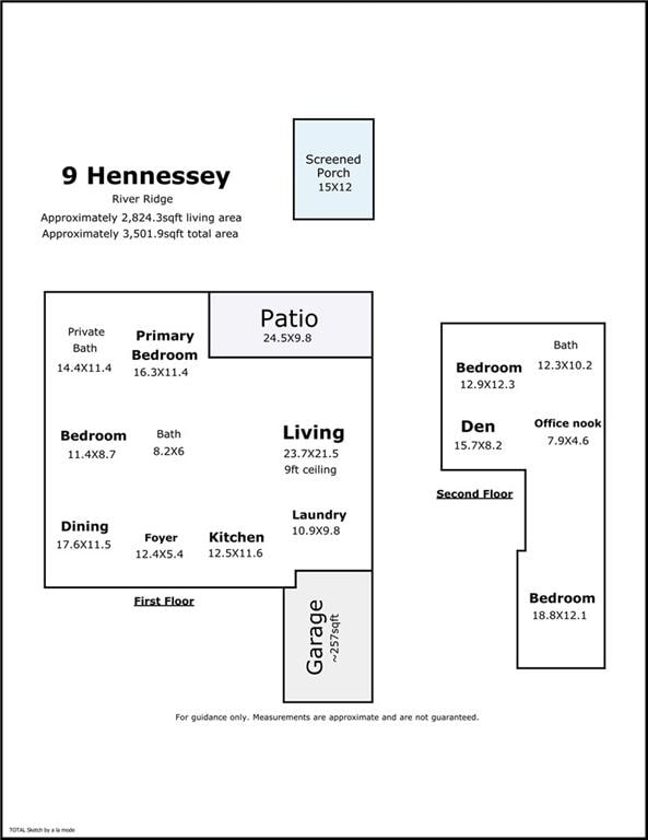 9 Hennessey Ct, River Ridge, LA 70123 - view of floor plan / room layout