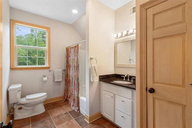 28 Hyacinth Dr, Covington, LA 70433 - bathroom featuring vanity, shower / tub combo with curtain, and tile patterned floors