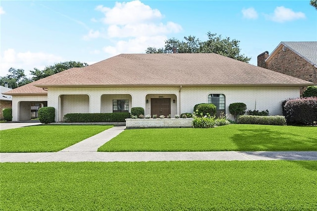 3709 Metairie Hts, Metairie, LA 70002 - view of front of house featuring a front yard, brick siding, and a chimney