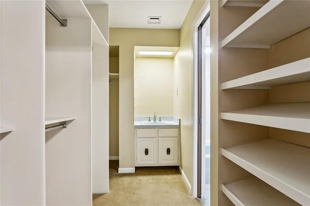 3709 Metairie Hts, Metairie, LA 70002 - spacious closet with light colored carpet and a sink