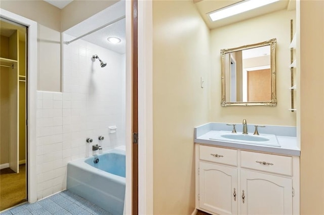 3709 Metairie Hts, Metairie, LA 70002 - bathroom with  shower combination, vanity, and tile patterned floors
