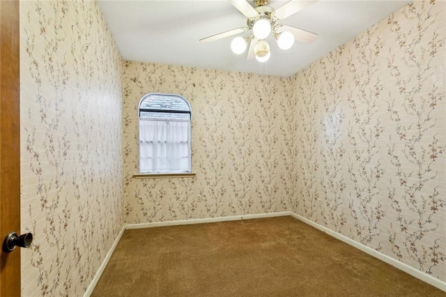 3709 Metairie Hts, Metairie, LA 70002 - spare room with carpet flooring and ceiling fan