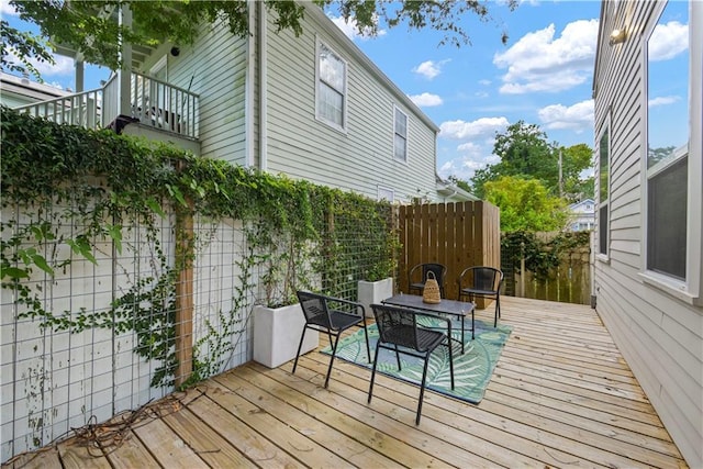 3311 Saint Ann St, New Orleans, LA 70119 - wooden deck featuring outdoor dining space