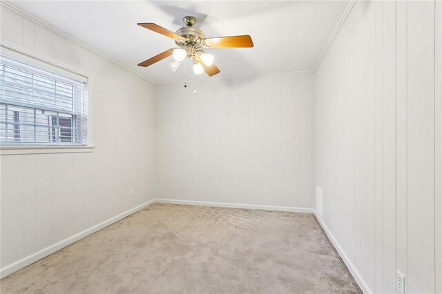 5033 Bissonet Dr, Metairie, LA 70003 - unfurnished room with carpet floors, a ceiling fan, and ornamental molding