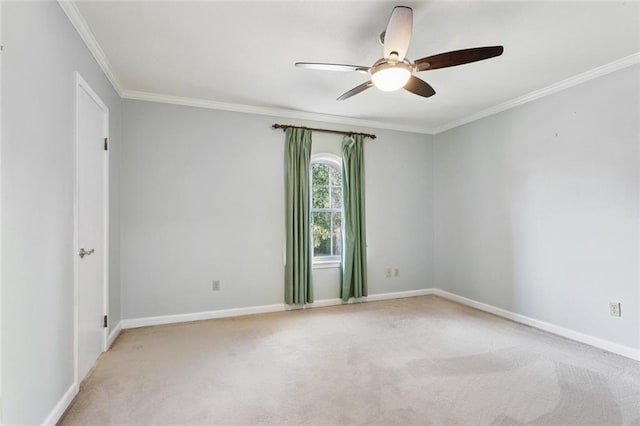 5033 Bissonet Dr, Metairie, LA 70003 - carpeted spare room featuring ceiling fan and crown molding