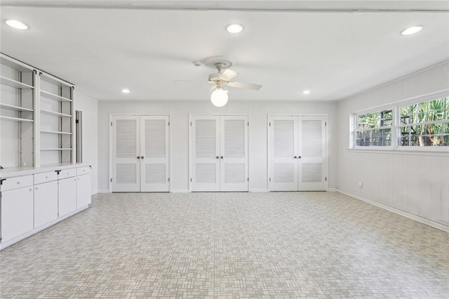 5033 Bissonet Dr, Metairie, LA 70003 - interior space with french doors, multiple closets, recessed lighting, and a ceiling fan