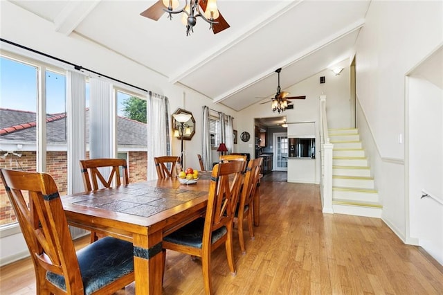 822 Homestead Ave, Metairie, LA 70005 - dining room featuring ceiling fan, light wood-style flooring, and stairway