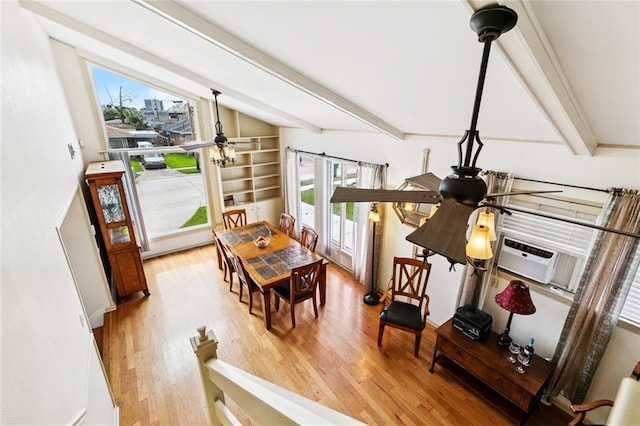 822 Homestead Ave, Metairie, LA 70005 - dining space featuring wood finished floors, ceiling fan, and cooling unit