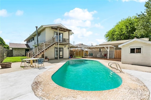822 Homestead Ave, Metairie, LA 70005 - view of pool with a fenced backyard, a patio area, and stairway