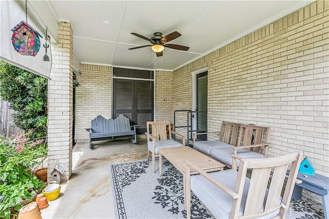 6213 Rosalie Ct, Metairie, LA 70003 - view of patio / terrace featuring a ceiling fan