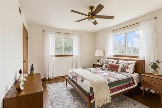 6213 Rosalie Ct, Metairie, LA 70003 - bedroom featuring wood finished floors and a ceiling fan