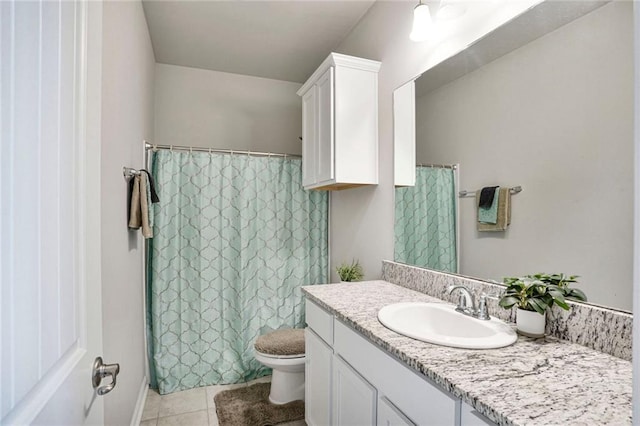 801 Lakeshore Village Dr, Slidell, LA 70461 - full bathroom featuring tile patterned floors, vanity, and a shower with shower curtain