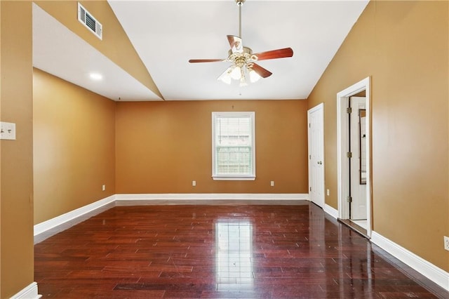 501 Oriole St, Metairie, LA 70006 - unfurnished room featuring a ceiling fan, wood finished floors, and vaulted ceiling