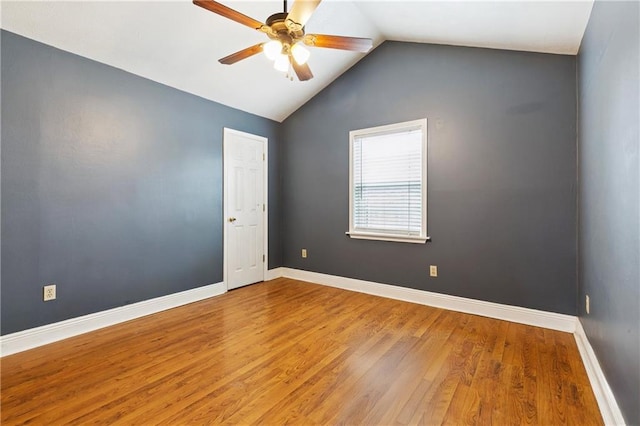 501 Oriole St, Metairie, LA 70006 - empty room featuring a ceiling fan, wood finished floors, and lofted ceiling