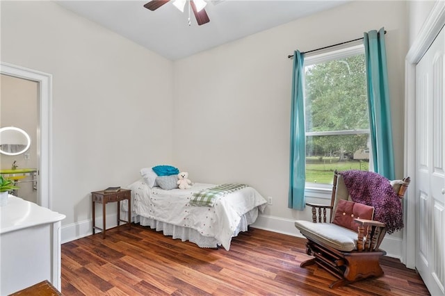 22484 Treadaway St, Mandeville, LA 70471 - bedroom featuring wood finished floors and a ceiling fan