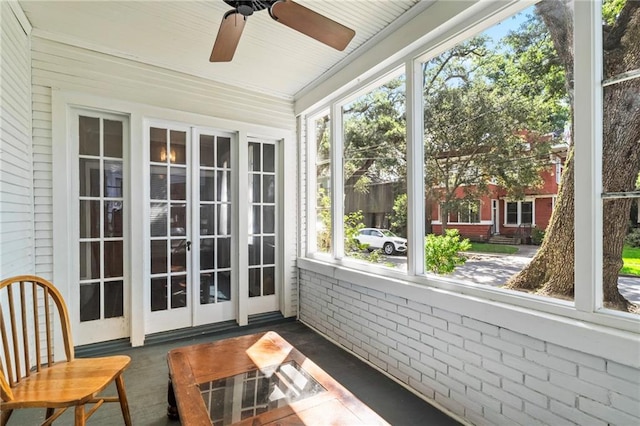 1316 Lowerline St, New Orleans, LA 70118 - unfurnished sunroom with brick wall and plenty of natural light