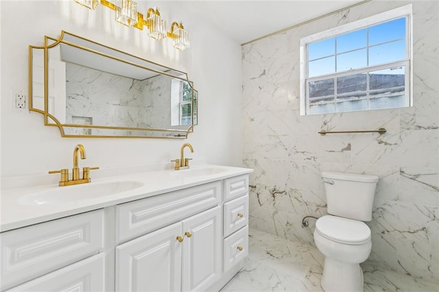 1621 Congress St, New Orleans, LA 70117 - full bath with marble tiled flooring and double vanity