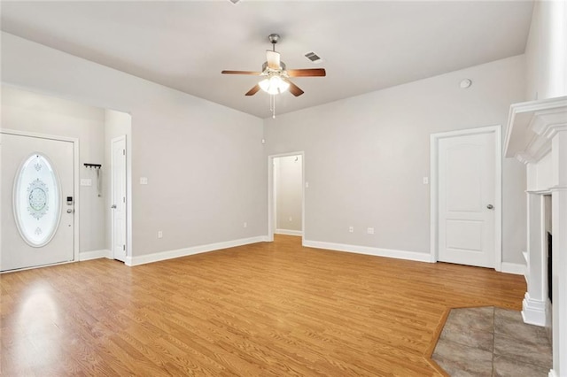 41151 Snowball Cir, Ponchatoula, LA 70454 - foyer with a ceiling fan and light wood-type flooring