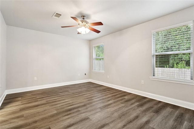 41151 Snowball Cir, Ponchatoula, LA 70454 - unfurnished room with dark wood-style flooring and ceiling fan
