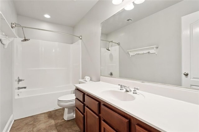 41151 Snowball Cir, Ponchatoula, LA 70454 - full bathroom with vanity,  shower combination, tile patterned flooring, and recessed lighting