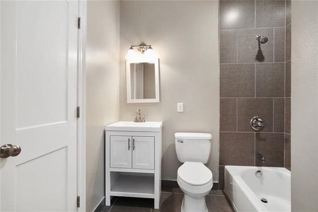 4472 Demontluzin St, New Orleans, LA 70122 - bathroom with vanity, shower / bath combination, and tile patterned flooring
