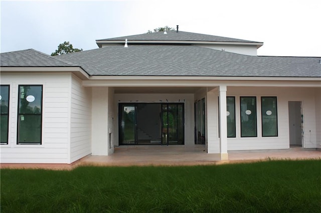 1368 River Club Dr, Covington, LA 70433 - rear view of property with a shingled roof, a patio, and a yard