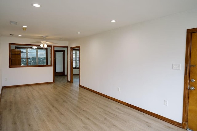 6 Gelbke Dr, Gretna, LA 70053 - spare room featuring light wood finished floors, recessed lighting, and a ceiling fan