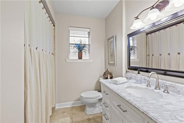 4412 Clearlake Dr, Metairie, LA 70006 - full bathroom featuring vanity, tile patterned flooring, and a shower with shower curtain