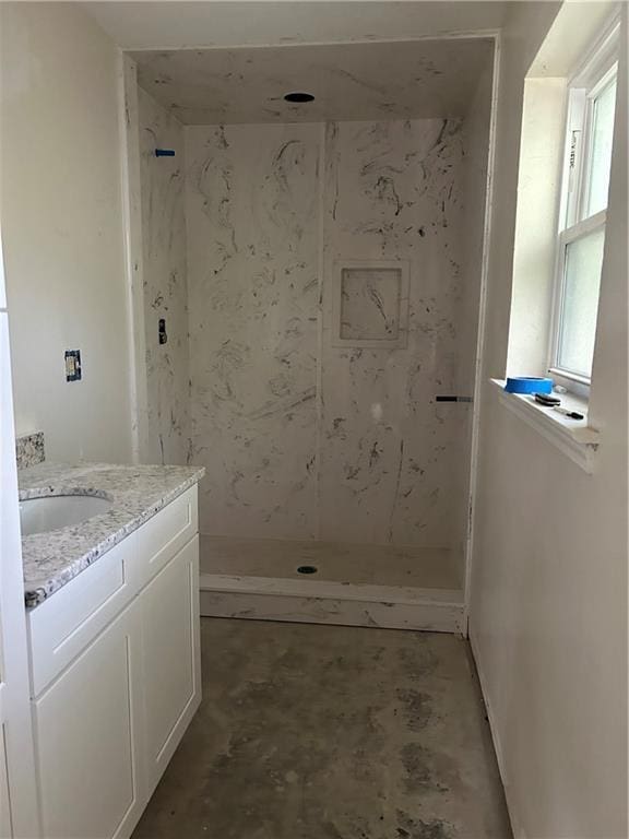 4317 James Dr, Metairie, LA 70003 - bathroom with vanity and a shower stall