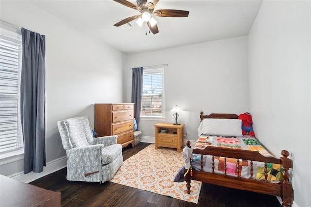 2909 Amelia St, New Orleans, LA 70115 - bedroom with wood finished floors and ceiling fan