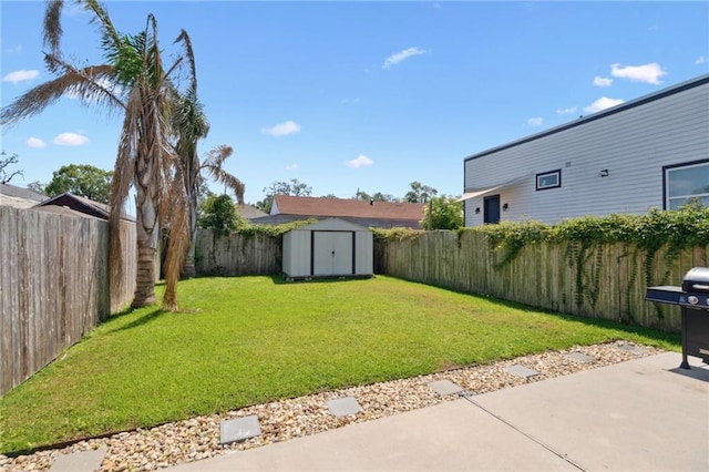 2909 Amelia St, New Orleans, LA 70115 - fenced backyard with a storage shed and a patio area