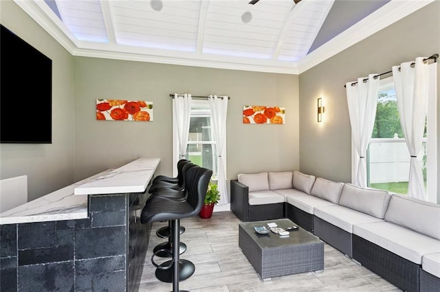 299 Sarah Victoria Dr, Belle Chasse, LA 70037 - living room featuring light wood-type flooring and wood ceiling