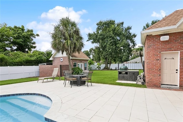 299 Sarah Victoria Dr, Belle Chasse, LA 70037 - view of swimming pool with a patio and a fenced backyard
