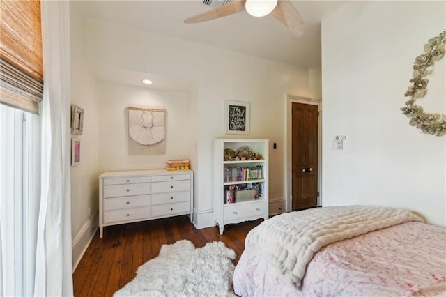 639 Esplanade Ave, New Orleans, LA 70116 - bedroom featuring dark wood-style flooring and a ceiling fan