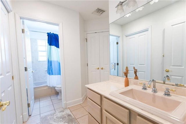 6640 Louisville St, New Orleans, LA 70124 - bathroom featuring vanity, tile patterned flooring, and shower / tub combo