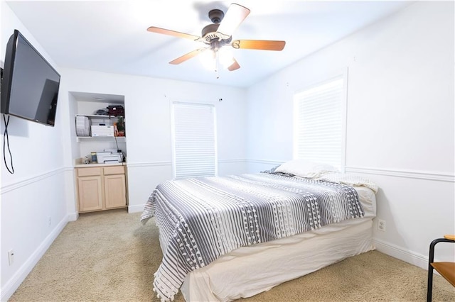 6640 Louisville St, New Orleans, LA 70124 - bedroom with light carpet and ceiling fan