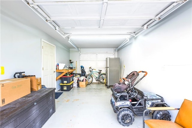 6640 Louisville St, New Orleans, LA 70124 - garage with freestanding refrigerator