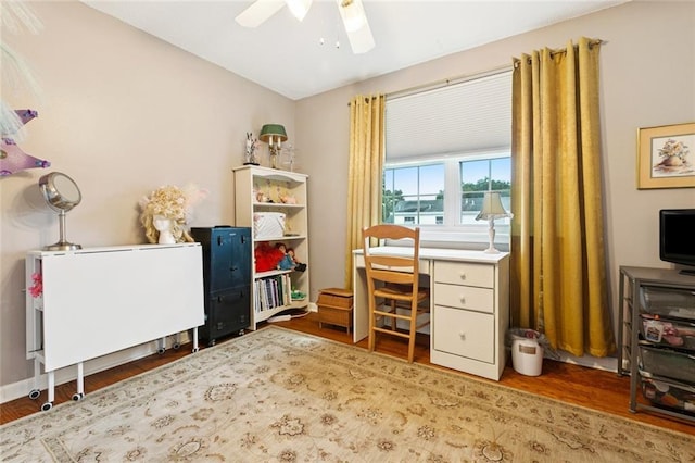 4519 Bancroft Dr, New Orleans, LA 70122 - office space featuring wood finished floors and ceiling fan